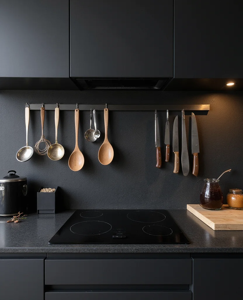 19 Space-Saving Black Kitchen Cabinet Ideas That Maximize Your Small Space (Wait Until You See #5!) - 18. Under-Cabinet Storage Solutions