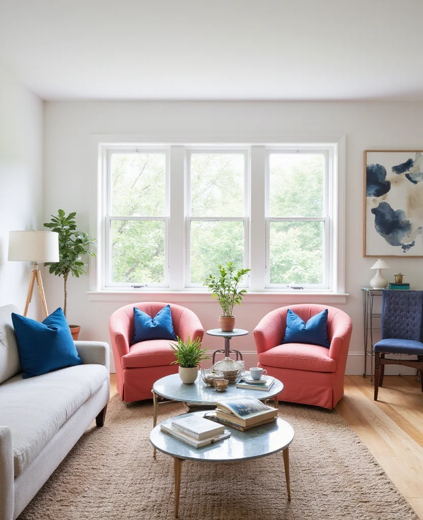 19 Stunning Cape Cod Living Room Decor Ideas You’ll Want to Steal Right Now! 67 19 Stunning Cape Cod Living Room Decor Ideas You’ll Want to Steal Right Now! - 10. Coastal Color Pop