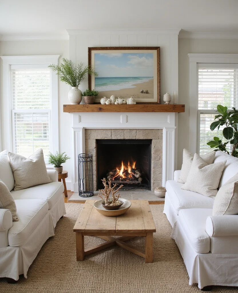 19 Stunning Cape Cod Living Room Decor Ideas You’ll Want to Steal Right Now! 81 19 Stunning Cape Cod Living Room Decor Ideas You’ll Want to Steal Right Now! - 12. Cozy Fireplaces