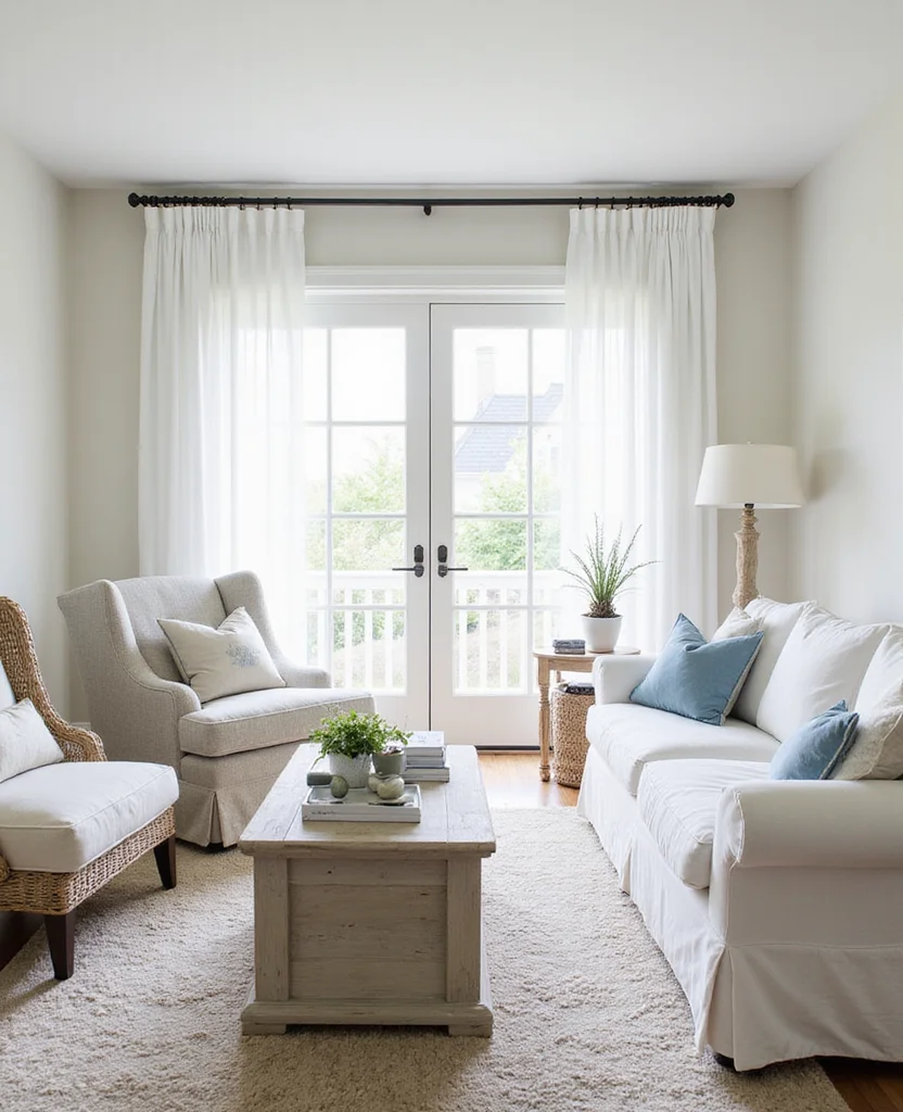 19 Stunning Cape Cod Living Room Decor Ideas You’ll Want to Steal Right Now! 9 19 Stunning Cape Cod Living Room Decor Ideas You’ll Want to Steal Right Now! - 2. Soft Color Palette