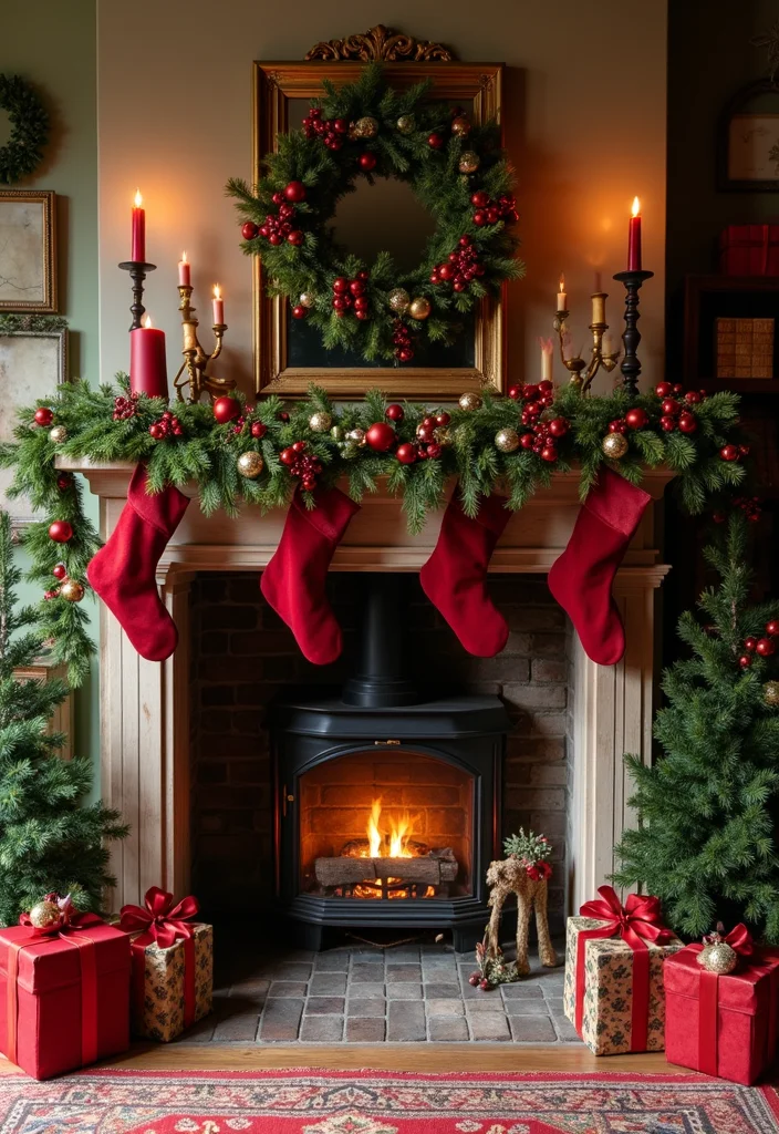 19 Stunning Christmas Garland Ideas That Will Transform Your Home This Holiday Season! - 10. Traditional Red and Green Garland