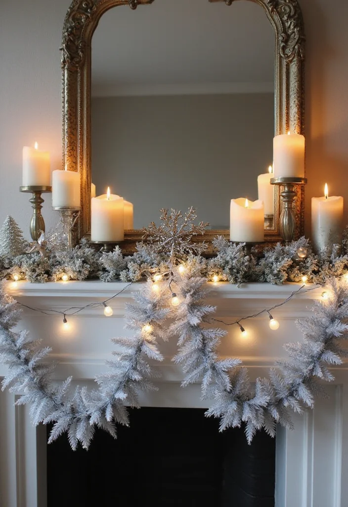 19 Stunning Christmas Garland Ideas That Will Transform Your Home This Holiday Season! - 12. Silver and White Glitter Garland