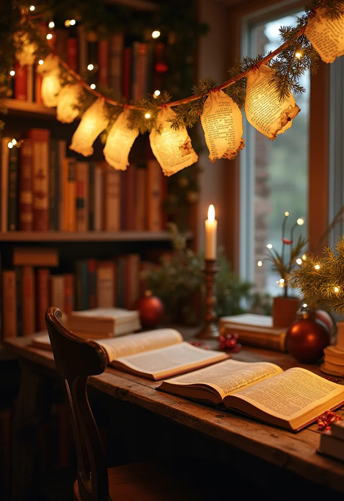 19 Stunning Christmas Garland Ideas That Will Transform Your Home This Holiday Season! - 16. Creative Book Page Garland