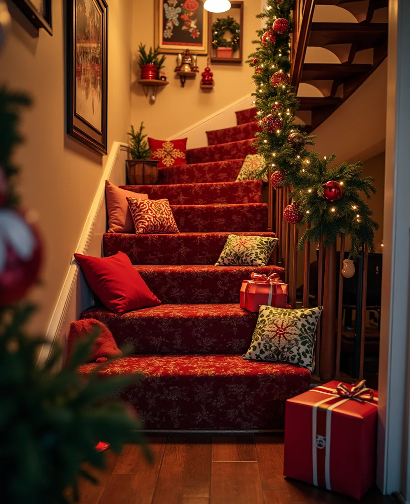 19 Stunning Christmas Staircase Ideas That'll Transform Your Home into a Winter Wonderland (You Won't Believe #7!) - 13. Holiday Movie Marathon Setup