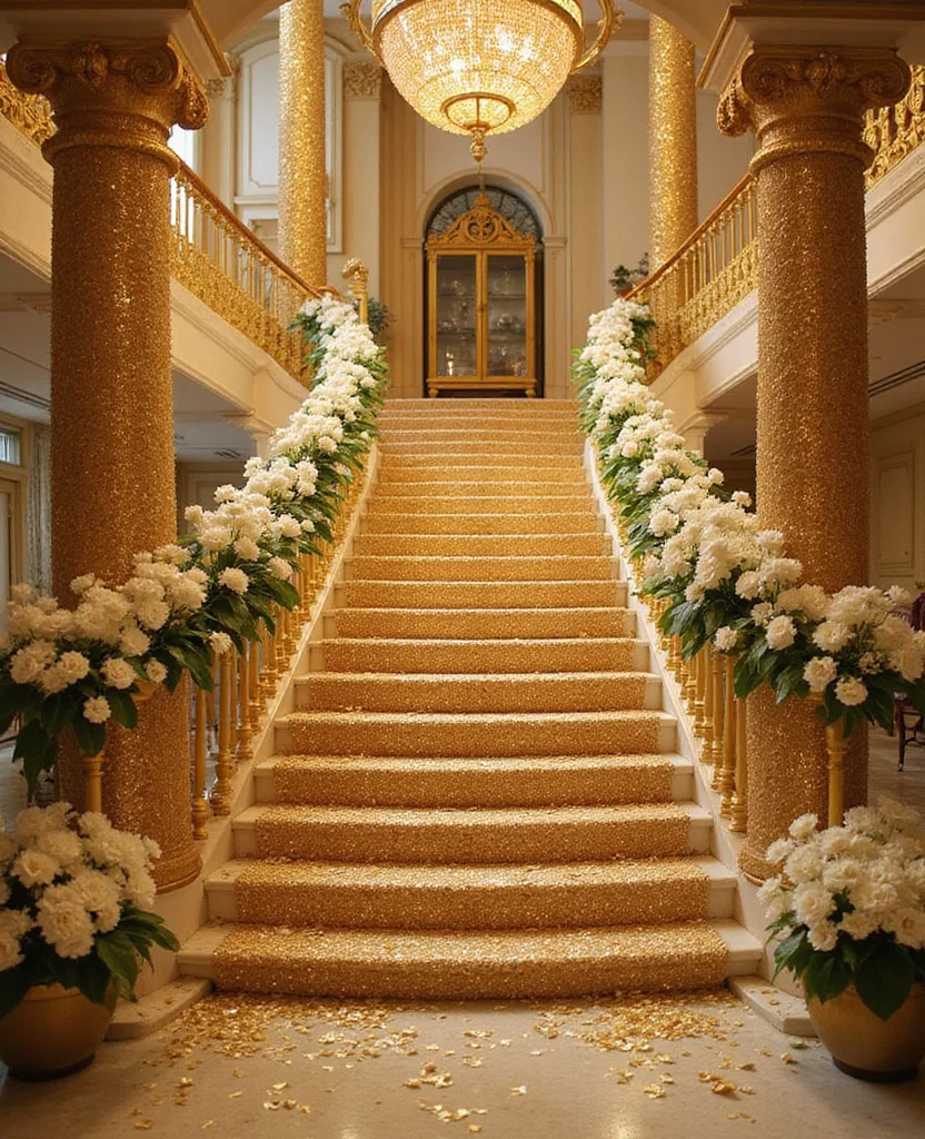 19 Stunning Christmas Staircase Ideas That'll Transform Your Home into a Winter Wonderland (You Won't Believe #7!) - 6. Glittering Gold Accents