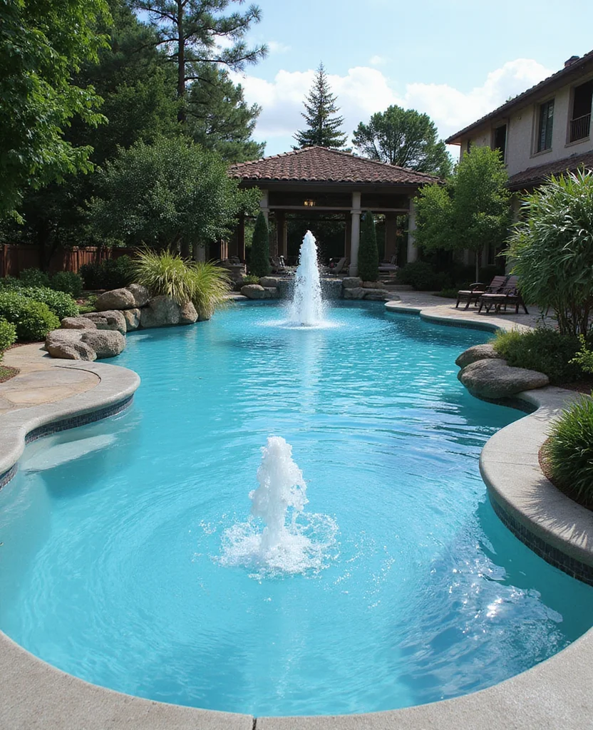 19 Stunning Lagoon Pool Backyard Ideas That'll Transform Your Yard into a Tropical Paradise! - 12. Water Features and Fountains