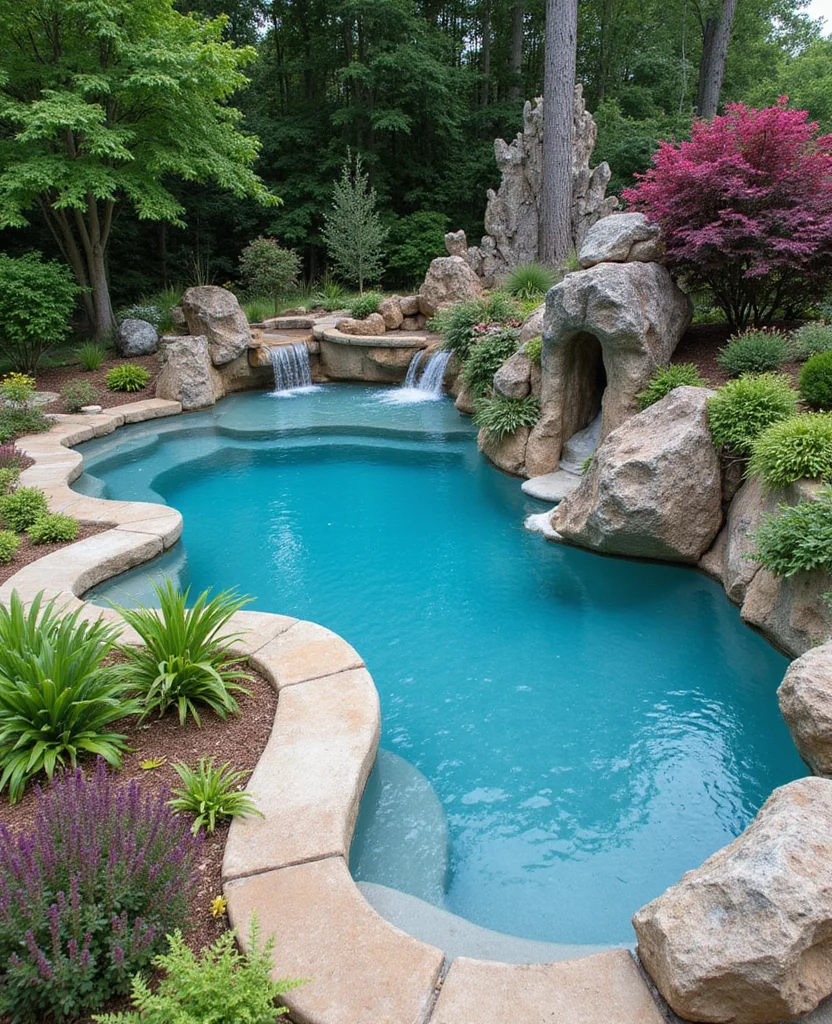 19 Stunning Lagoon Pool Backyard Ideas That'll Transform Your Yard into a Tropical Paradise! - 13. Unique Pool Shapes