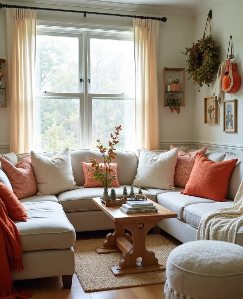 19 Stunning Living Room Alcove Ideas That'll Transform Your Space into a Cozy Retreat! 104 19 Stunning Living Room Alcove Ideas That'll Transform Your Space into a Cozy Retreat! - 15. The Seasonal Alcove