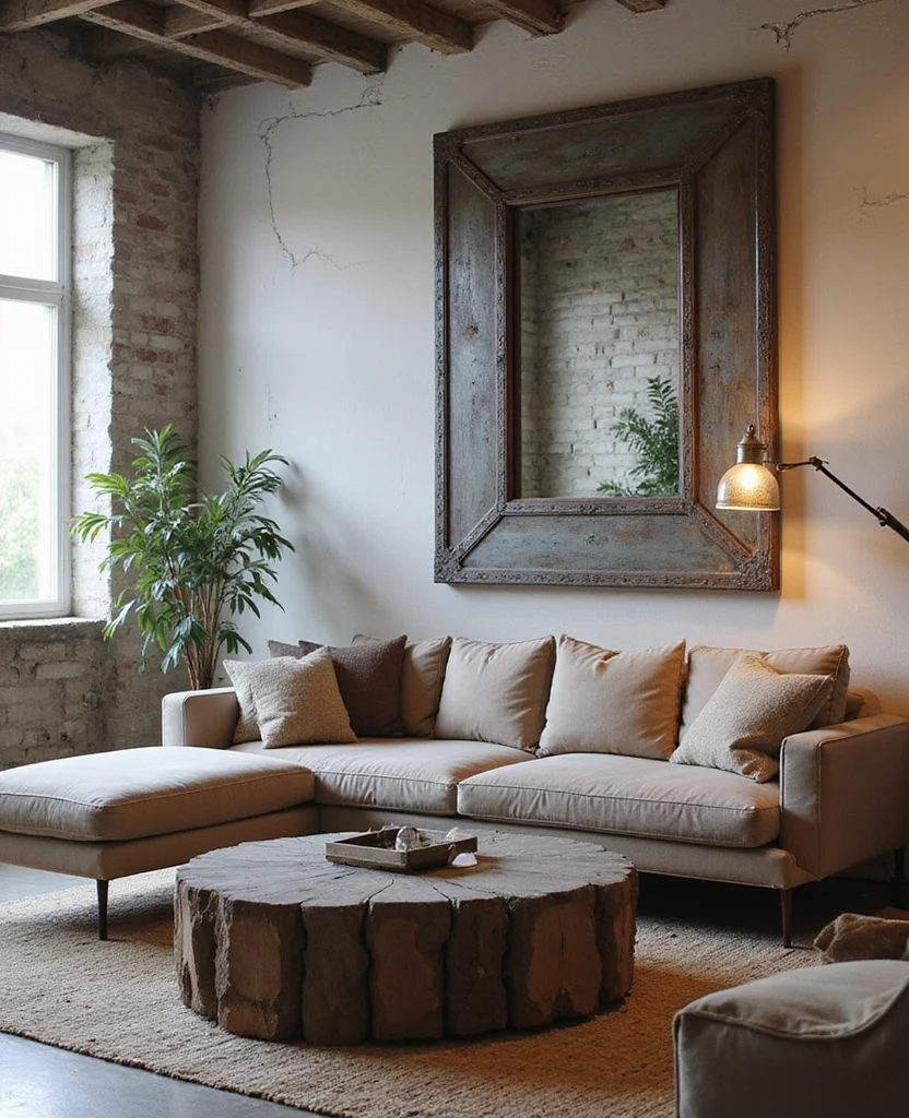 19 Stunning Living Room Mirror Decoration Ideas That Will Transform Your Space! 119 19 Stunning Living Room Mirror Decoration Ideas That Will Transform Your Space! - 18. Industrial Style Mirrors