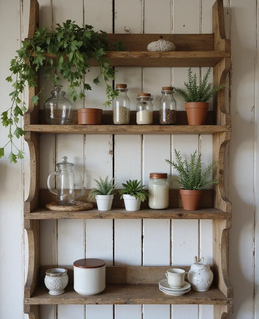 19 Stunning Primitive Kitchen Decor Ideas That Will Make You Want to Recreate Your Space! 2 19 Stunning Primitive Kitchen Decor Ideas That Will Make You Want to Recreate Your Space! - 1. Rustic Wooden Shelving