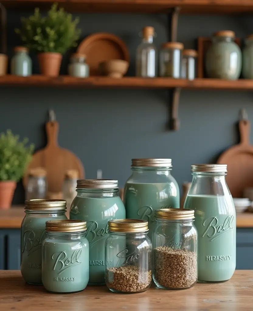 19 Stunning Primitive Kitchen Decor Ideas That Will Make You Want to Recreate Your Space! 88 19 Stunning Primitive Kitchen Decor Ideas That Will Make You Want to Recreate Your Space! - 13. Mason Jar Storage