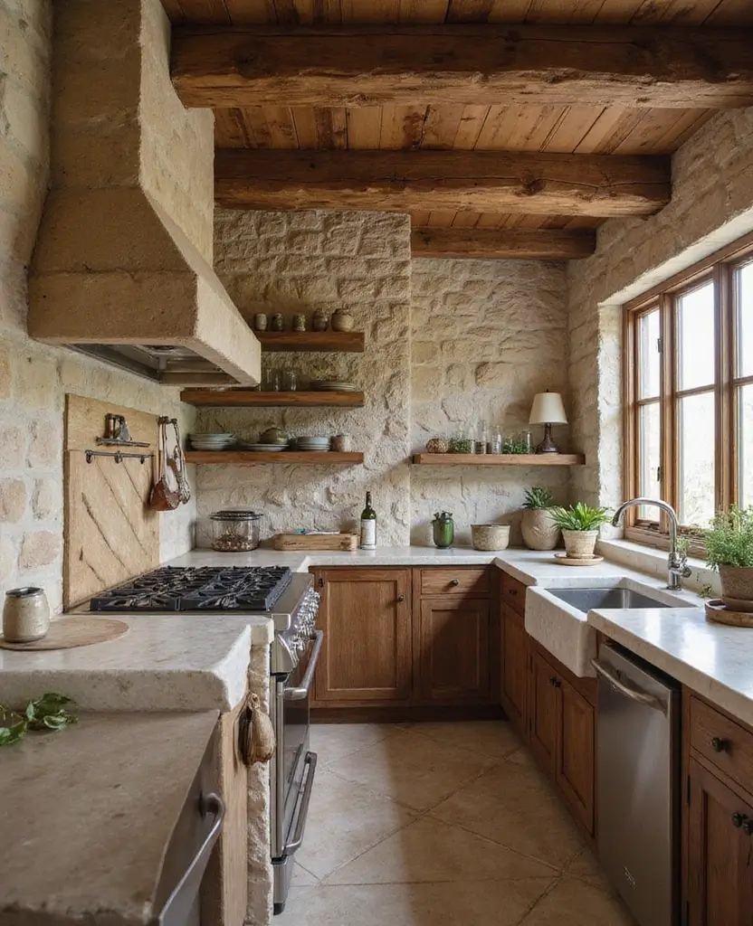 19 Stunning Primitive Kitchen Decor Ideas That Will Make You Want to Recreate Your Space! 95 19 Stunning Primitive Kitchen Decor Ideas That Will Make You Want to Recreate Your Space! - 14. Natural Stone Accents