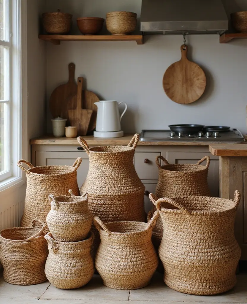 19 Stunning Primitive Kitchen Decor Ideas That Will Make You Want to Recreate Your Space! 51 19 Stunning Primitive Kitchen Decor Ideas That Will Make You Want to Recreate Your Space! - 8. Handwoven Baskets