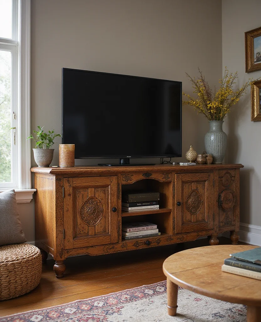 19 Stunning TV Cabinets for Your Living Room Makeover (You Won't Believe #7!) - 10. Artisanal Craftsmanship