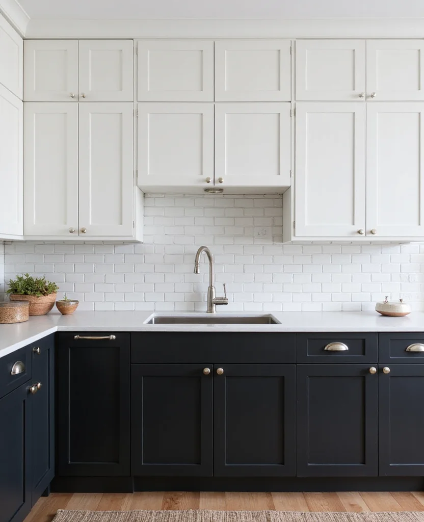 19 Stunning Two-Tone Kitchen Cabinet Ideas That Will Transform Your Space (Wait Until You See #12!) - 1. Chic Black and White