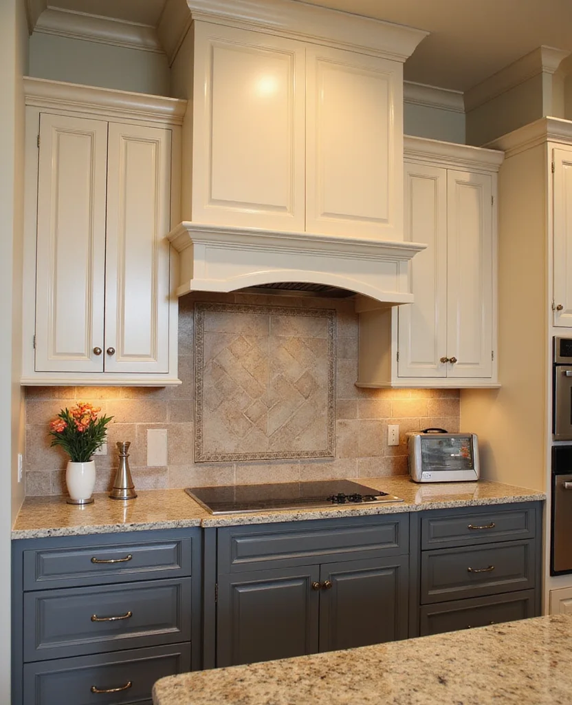 19 Stunning Two-Tone Kitchen Cabinet Ideas That Will Transform Your Space (Wait Until You See #12!) - 13. Classic Beige and Slate