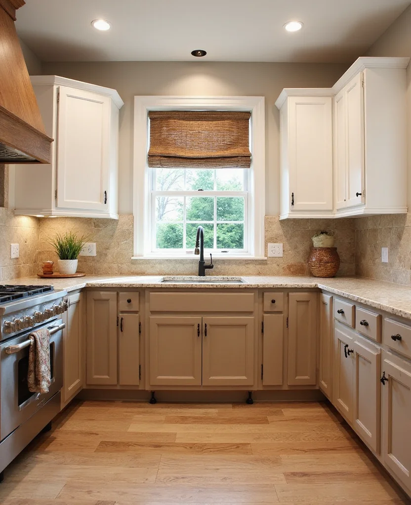 19 Stunning Two-Tone Kitchen Cabinet Ideas That Will Transform Your Space (Wait Until You See #12!) - 3. Earthy Tones with White