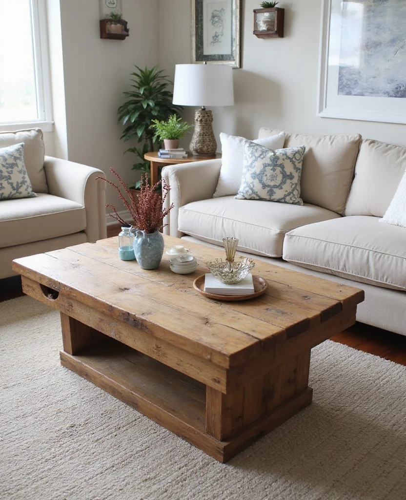 19 Trendy Modern Rustic Living Room Ideas That Are Totally In Right Now! - 12. Unique Coffee Tables