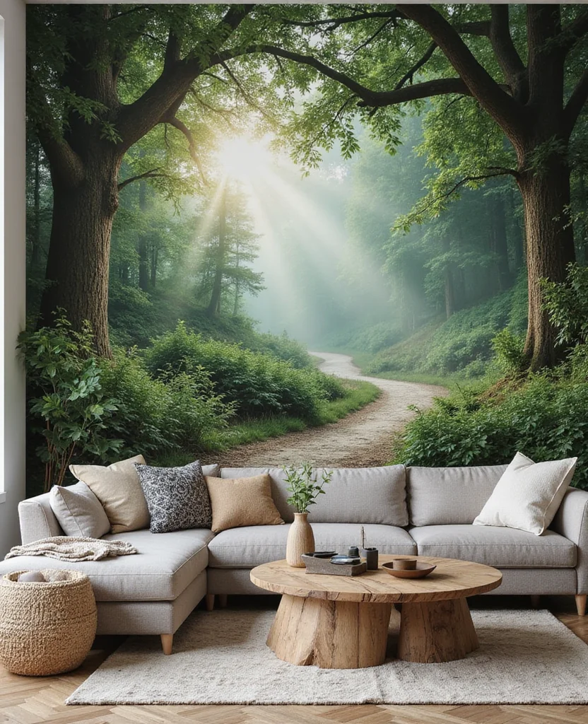 19 Trendy Modern Rustic Living Room Ideas That Are Totally In Right Now! - 13. Artistic Wall Murals