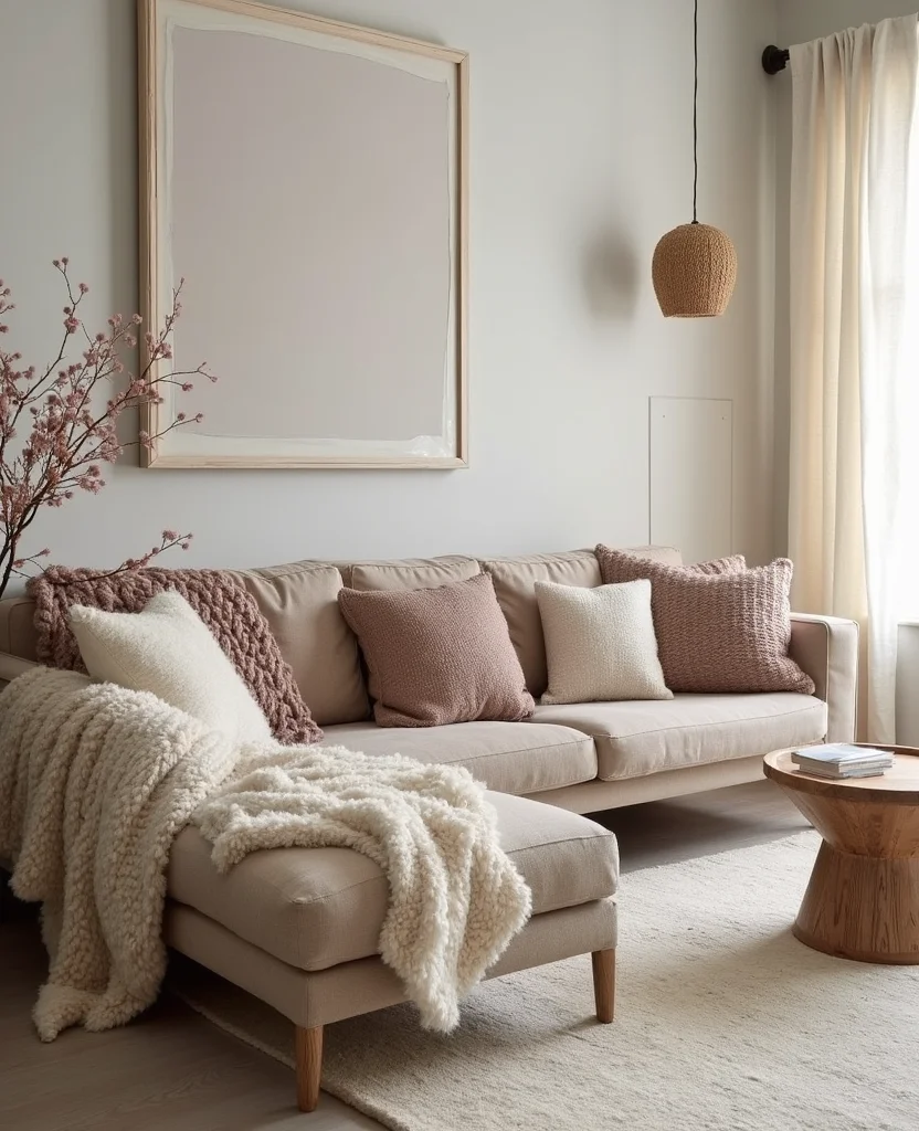 19 Trendy Modern Rustic Living Room Ideas That Are Totally In Right Now! - 3. Cozy Textiles