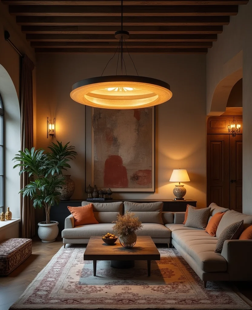 19 Trendy Modern Rustic Living Room Ideas That Are Totally In Right Now! - 4. Statement Lighting