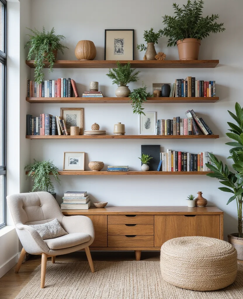 19 Trendy Modern Rustic Living Room Ideas That Are Totally In Right Now! - 6. Open Shelving