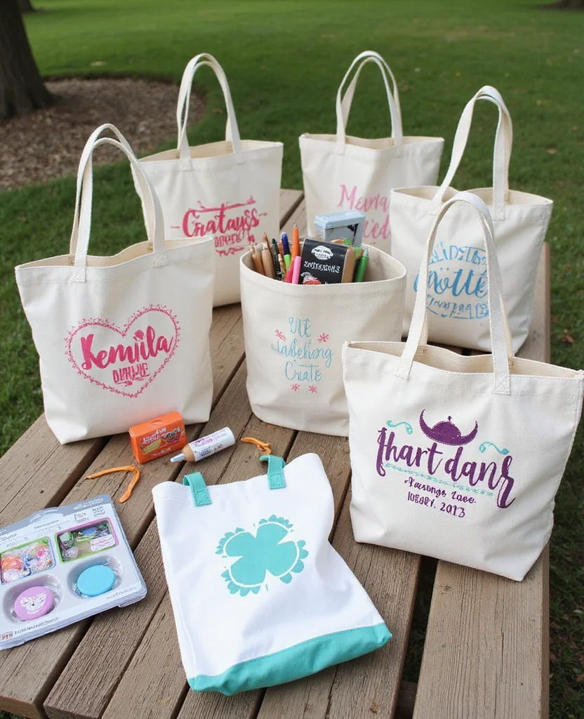 19 Unique DIY Christmas Gifts Under $10 That Will Wow Your Friends! - 14. Personalized Tote Bags