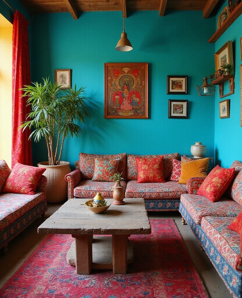 19 Vibrant Interiors: Mexican Living Room Designs That Will Inspire Your Next Makeover! 2 19 Vibrant Interiors: Mexican Living Room Designs That Will Inspire Your Next Makeover! - 1. The Bold Color Explosion