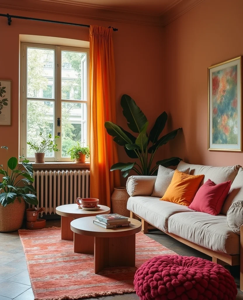 19 Vibrant Interiors: Mexican Living Room Designs That Will Inspire Your Next Makeover! 30 19 Vibrant Interiors: Mexican Living Room Designs That Will Inspire Your Next Makeover! - 5. Earthy Tones with Colorful Accents