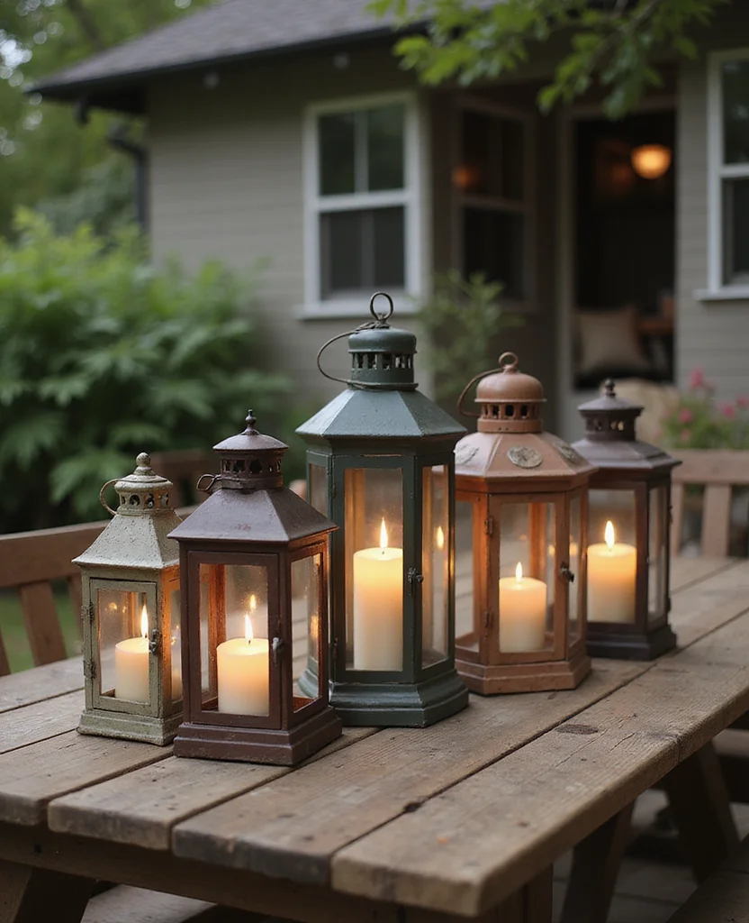 25 Stunning Christmas Lantern Decor Ideas to Light Up Your Winter Nights (Wait Until You See #12!) - 11. Vintage Lanterns for a Charming Look