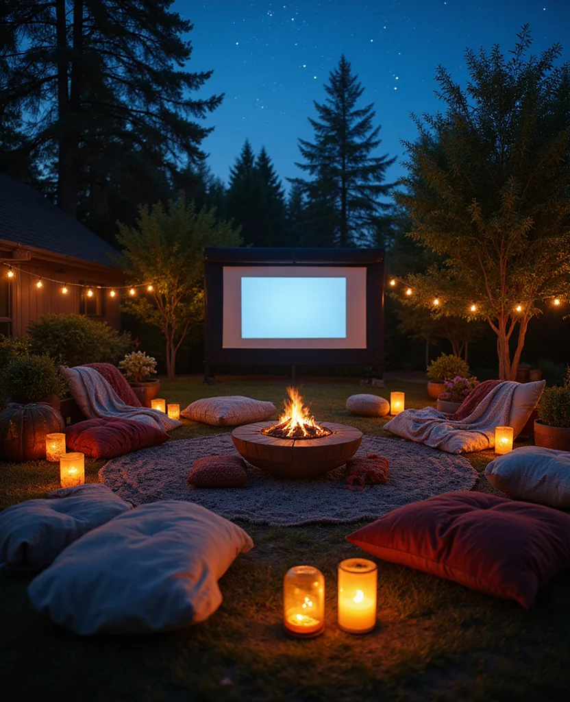 25 Stunning Christmas Lantern Decor Ideas to Light Up Your Winter Nights (Wait Until You See #12!) - 16. Lanterns for Outdoor Movie Nights