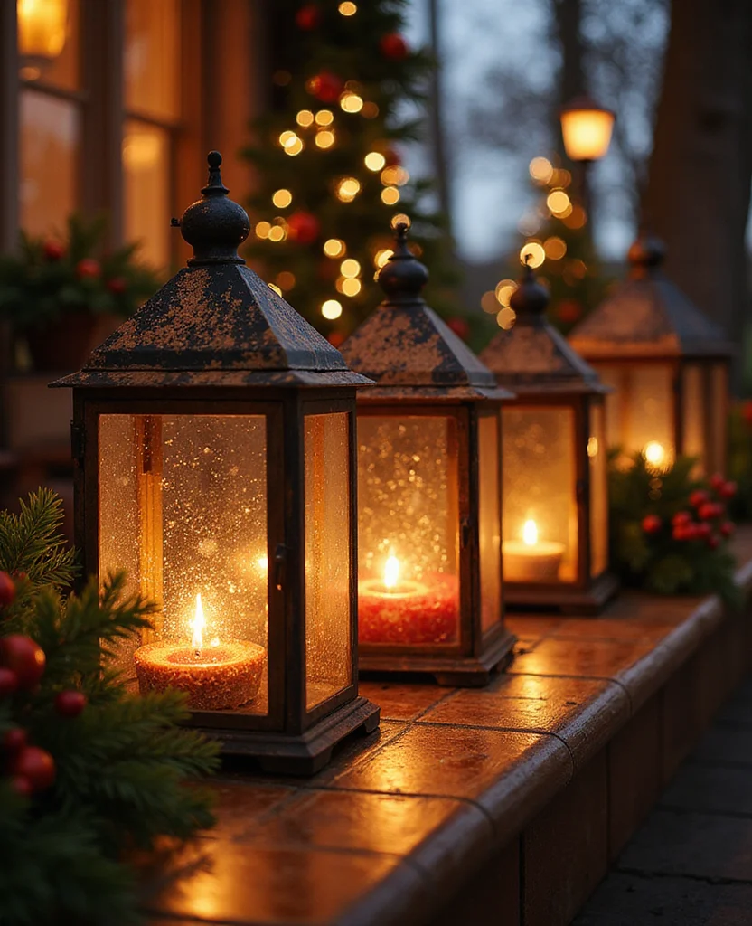 25 Stunning Christmas Lantern Decor Ideas to Light Up Your Winter Nights (Wait Until You See #12!) - 20. Lanterns with Seasonal Fragrance