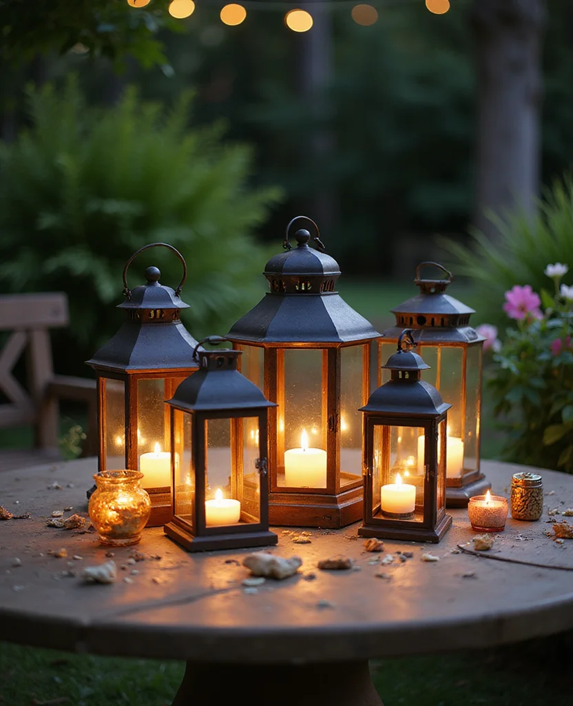 25 Stunning Christmas Lantern Decor Ideas to Light Up Your Winter Nights (Wait Until You See #12!) - 23. Lanterns in Grouped Arrangements