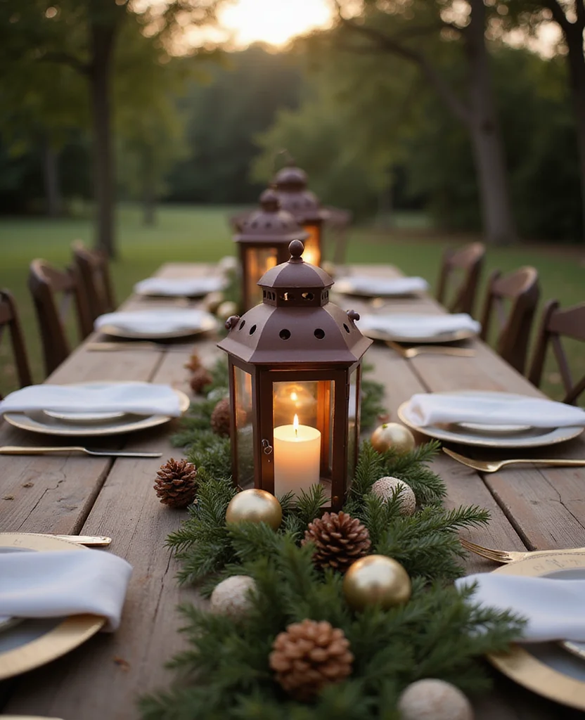 25 Stunning Christmas Lantern Decor Ideas to Light Up Your Winter Nights (Wait Until You See #12!) - 9. Lanterns as Table Centerpieces