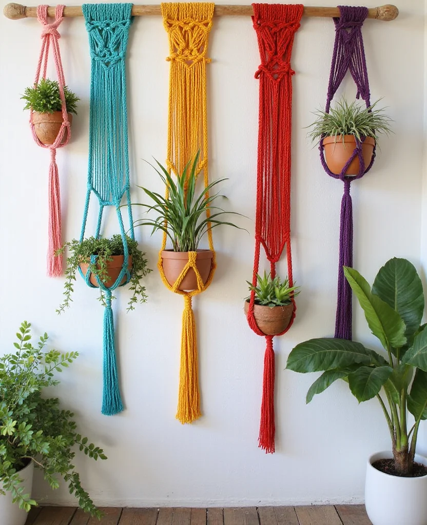 Create Your Zen: 19 Hippie Backyard Ideas for the Ultimate Chill Zone! - 6. Colorful Macramé Hangings