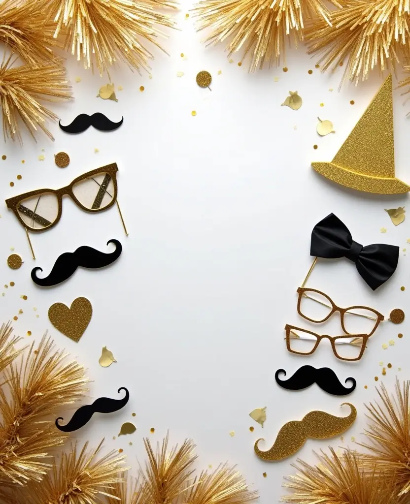 Create the Perfect Ambiance: 15 Gold and White New Year Home Styling Ideas! 81 Create the Perfect Ambiance: 15 Gold and White New Year Home Styling Ideas! - 12. Festive Gold and White Photo Booth