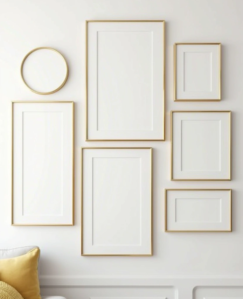 Create the Perfect Ambiance: 15 Gold and White New Year Home Styling Ideas! 23 Create the Perfect Ambiance: 15 Gold and White New Year Home Styling Ideas! - 4. Glittering Gold Wall Art