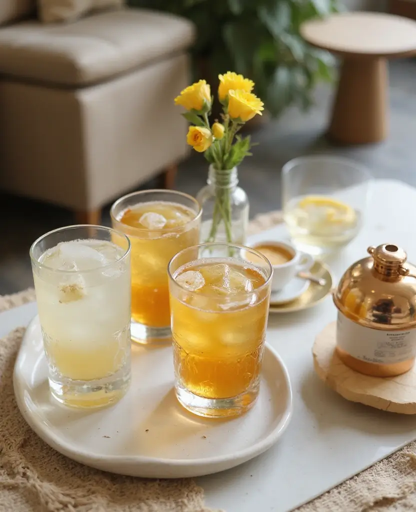 Create the Perfect Ambiance: 15 Gold and White New Year Home Styling Ideas! 37 Create the Perfect Ambiance: 15 Gold and White New Year Home Styling Ideas! - 6. Glamorous Gold and White Drink Station