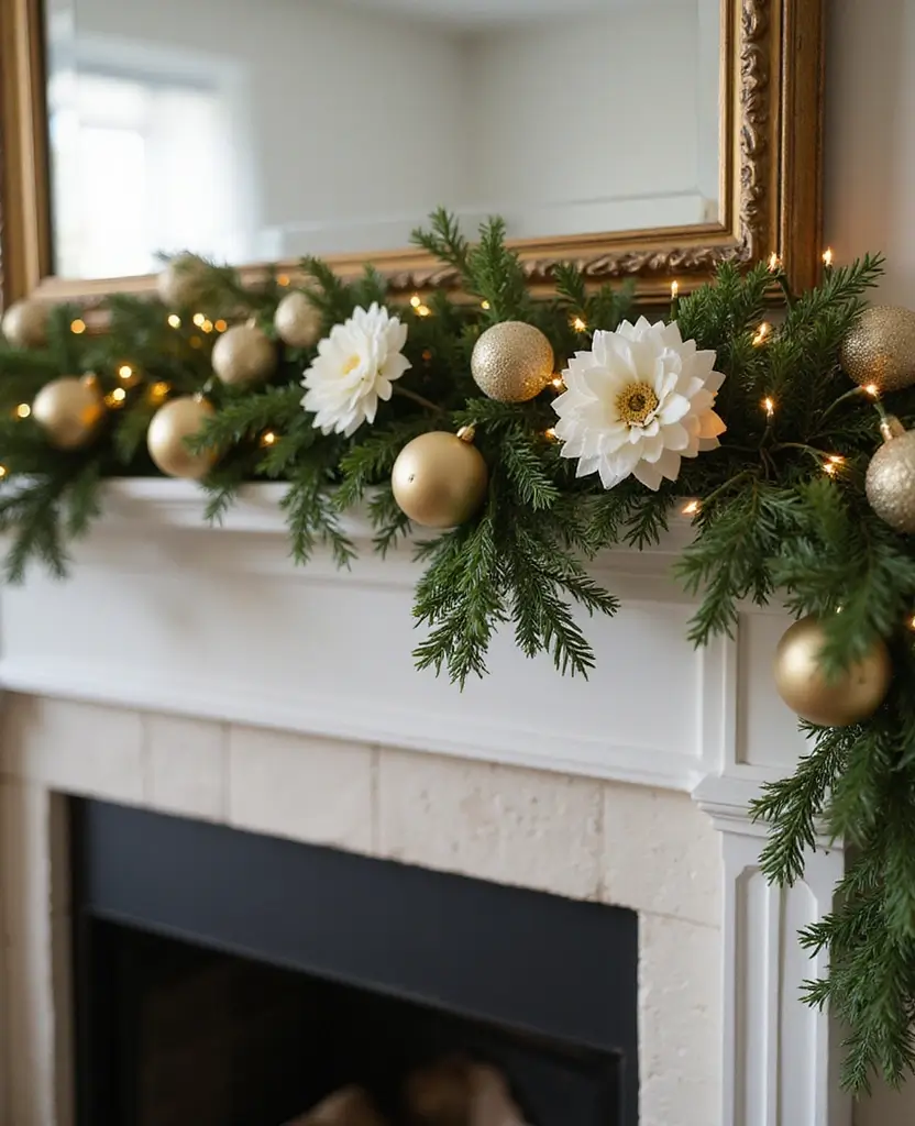 Create the Perfect Ambiance: 15 Gold and White New Year Home Styling Ideas! 53 Create the Perfect Ambiance: 15 Gold and White New Year Home Styling Ideas! - 8. Enchanting Gold and White Garland