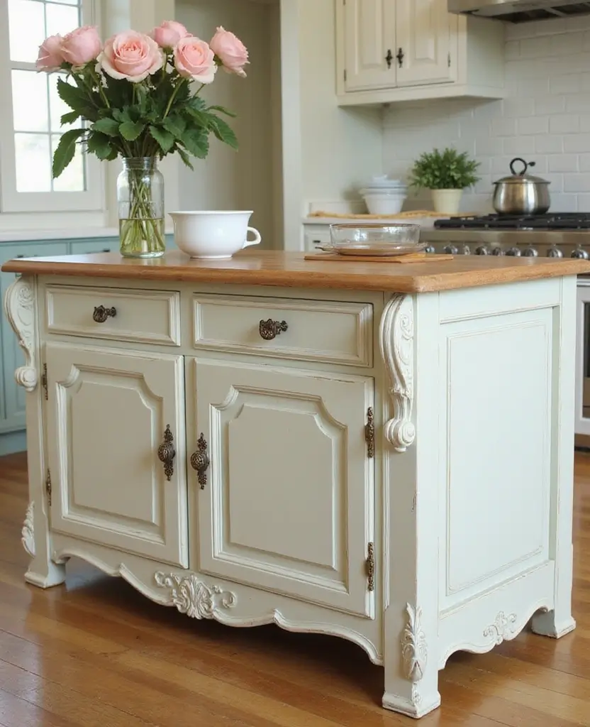 Discover 19 Kitchen Island Designs That Combine Style and Practicality! - 13. Vintage Charm