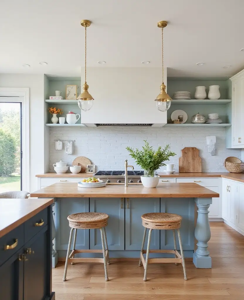 Discover 19 Kitchen Island Designs That Combine Style and Practicality! - 14. Open Shelving Concept