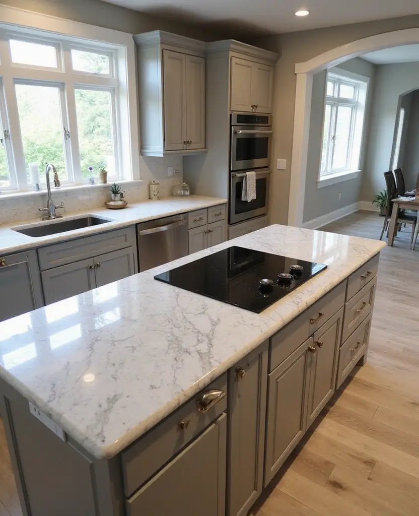 Discover 19 Kitchen Island Designs That Combine Style and Practicality! - 15. Luxurious Cooktop Islands