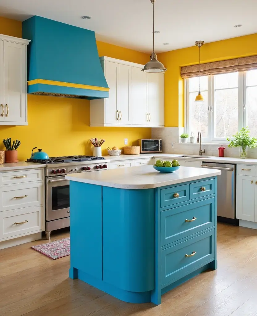 Discover 19 Kitchen Island Designs That Combine Style and Practicality! - 3. Bold and Colorful