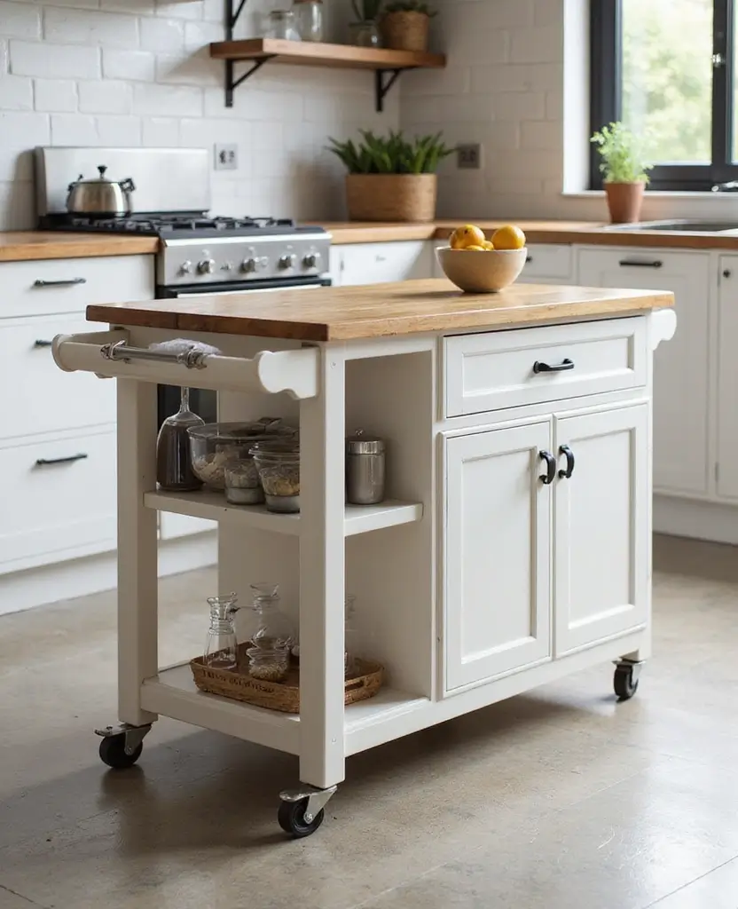 Discover 19 Kitchen Island Designs That Combine Style and Practicality! - 7. The Versatile Moveable Island