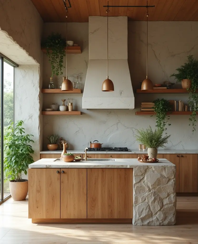 Discover 19 Kitchen Island Designs That Combine Style and Practicality! - 8. Natural Elements