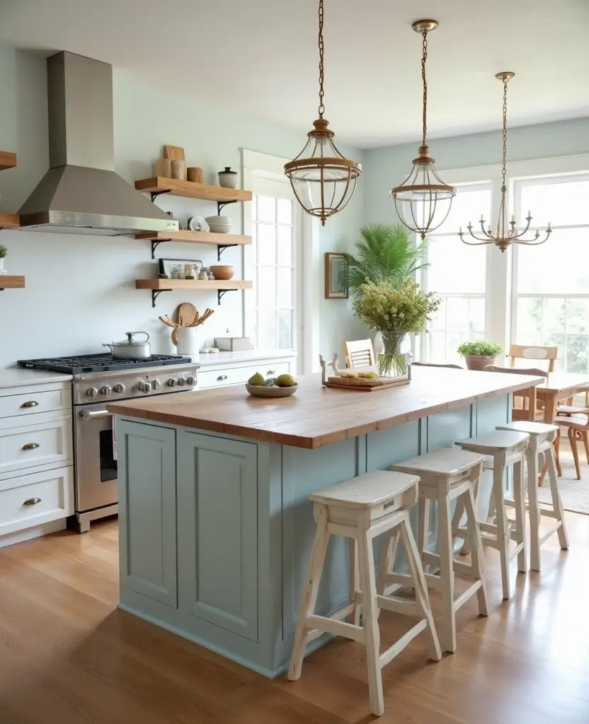 Discover 19 Kitchen Island Designs That Combine Style and Practicality! - 9. Coastal Vibes