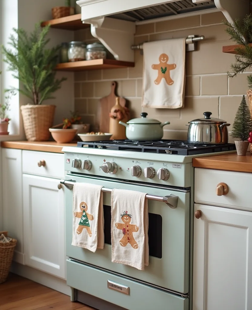 Get Creative: 19 Fun Gingerbread Kitchen Ideas You Never Knew You Needed! - 11. Gingerbread Tea Towels