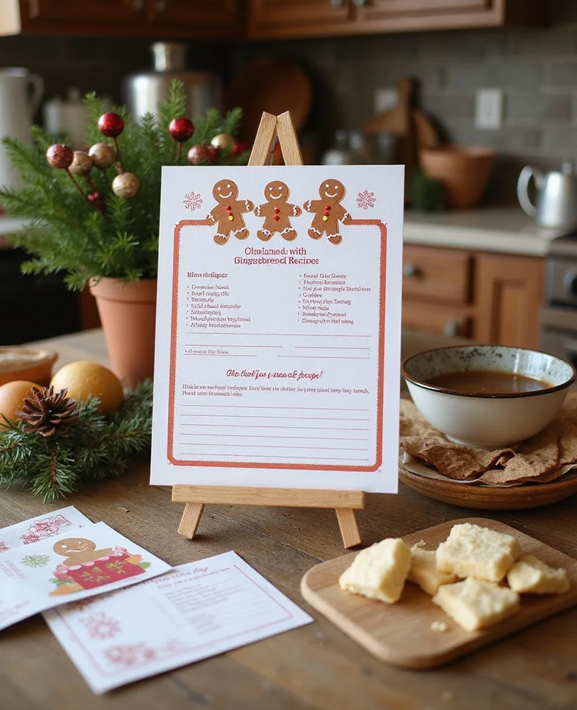 Get Creative: 19 Fun Gingerbread Kitchen Ideas You Never Knew You Needed! - 12. Gingerbread Recipe Cards