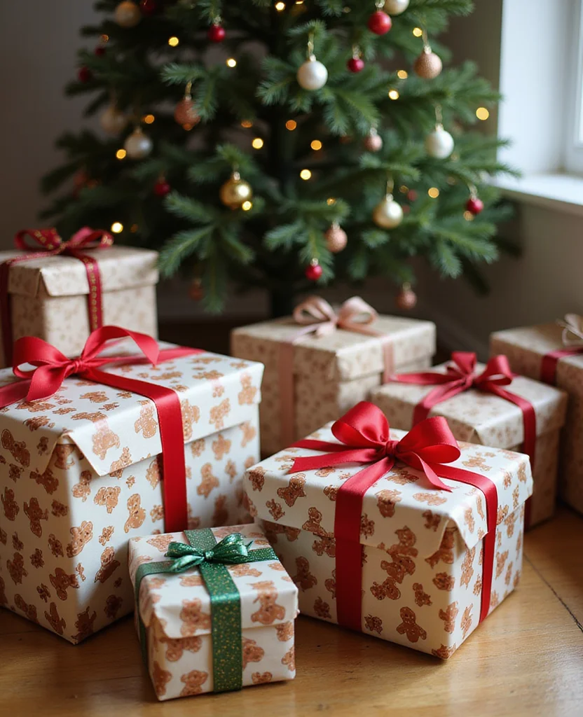 Get Creative: 19 Fun Gingerbread Kitchen Ideas You Never Knew You Needed! - 16. Gingerbread-Themed Gift Wrap