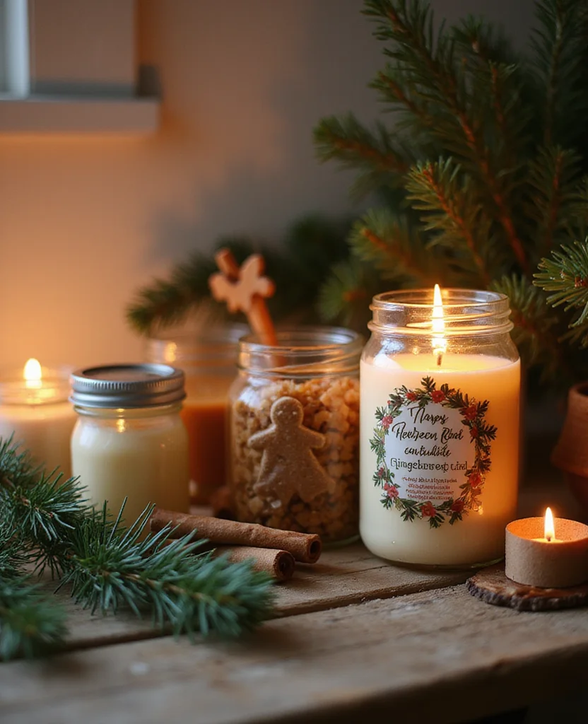 Get Creative: 19 Fun Gingerbread Kitchen Ideas You Never Knew You Needed! - 3. Gingerbread Scented Candles